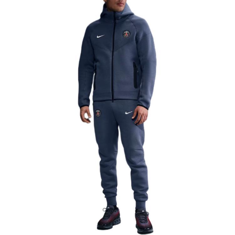 Nike Logo Zip-Up Hooded Long Sleeve Jacket Men Jackets Diffuse-Blue HJ6432-491