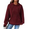 Loose Pullover Hooded Long Sleeve Sweater Women's Drawstring Shoulder Kangaroo Pocket Hoodie
