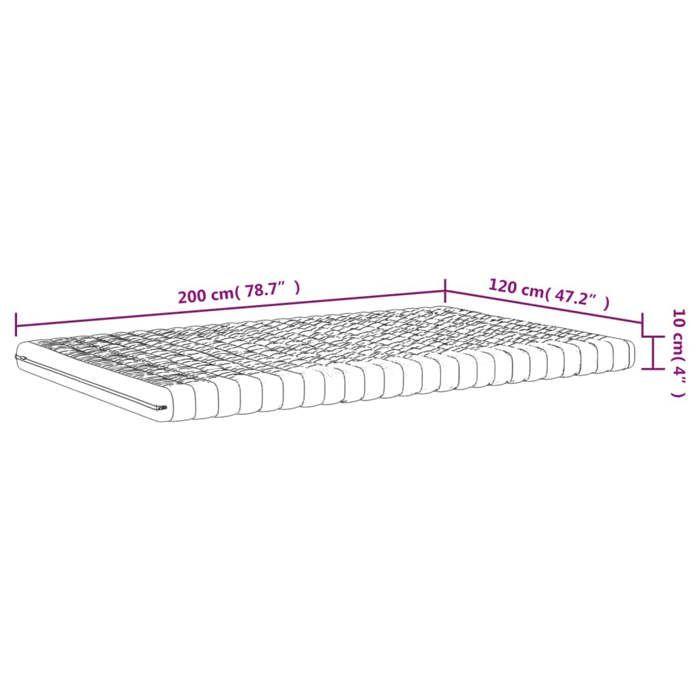 VidaXL Foam Mattress White 120x200 Cm 7 Zones Hardness 20 ILD 356354