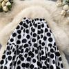 Fashion Polka Dot Elastic Waist Skirt Women's Summer Loose Temperament Large Swing A-Line Skirt Umbrella Skirt