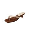 Retro Stiletto Slip Slippers Women's Shoes Summer 2025 New Vacation Style All-match Outside Wear Slippers