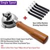 58mm 2Ear Stainless Steel Single/Double Mouth Portafilter Bottomless with Coffee Brush for Expobar/LeLit/WEGA E61 Coffee Machine