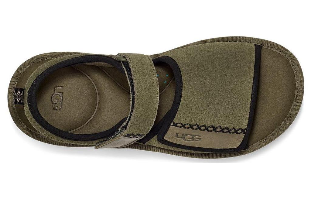 Men's Sandals UGG Classic Sandal Cow Split Leather Stylish Sandal Men's Moss Green