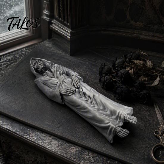 Gothic Home Decor Grim Reaper Incense Stick Holder, Resin Laying Skeleton Statue Burner, Gifts for Horror Lovers Collectible Tabletop Ornament