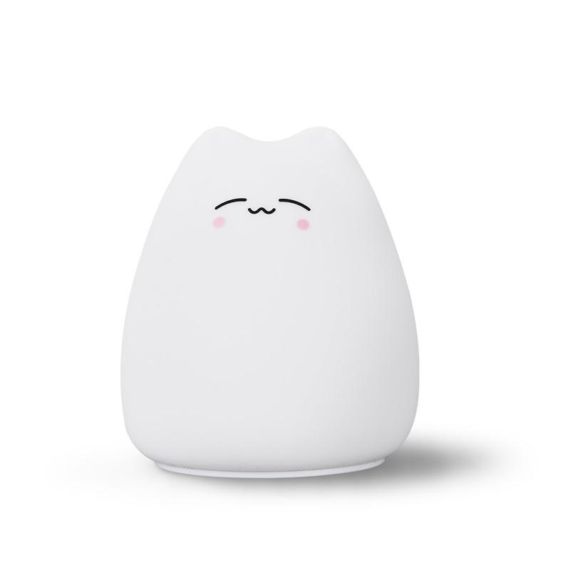 LED Night Light Cat Lamp Wireless Touch Sensor Silicone Battery Animal Light Child Holiday Bedroom Desktop Decor Lamp