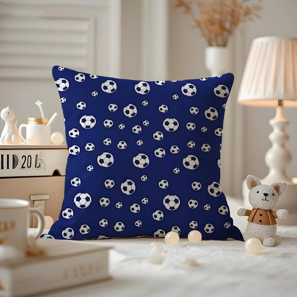 Чехол на подушку с футбольным принтом, противопылевой, с невидимой молнией, шелковистый короткий плюш, наволочка для диванной подушки 12x12Inch