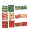 Various Styles Christmas Gift Bags 12 Pcs Kraft Christmas Bags Treat Candy Bags  For Gift Wrapping