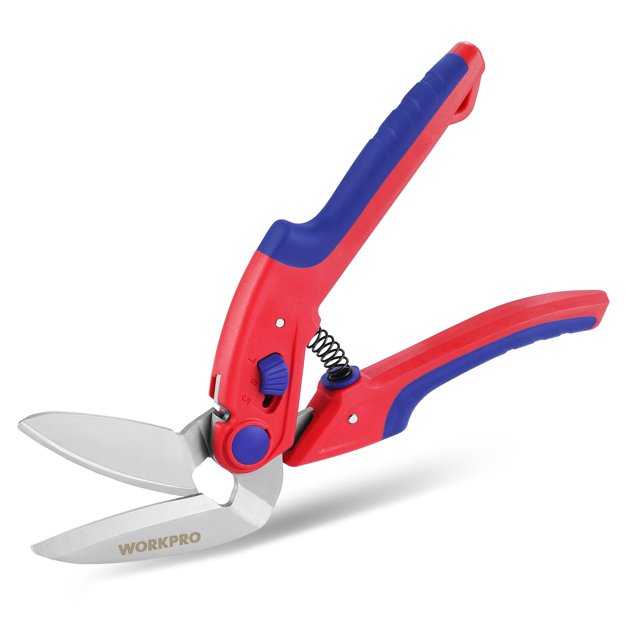

WORKPRO Scissors with Stainless Steel Adjustable Grip Opening High for DIY and Bulky Waste and Home Use Multi-Purpose Scissors, Heavy-Duty Blades,