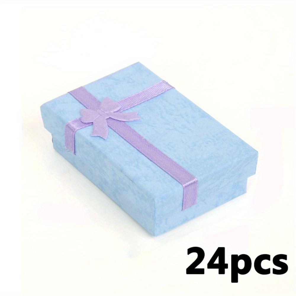 

24 шт. подарочных коробок для ювелирных изделий с крышками и бантами из лент, подарочные коробки для хранения бумаги, картонные коробки для ювелирных изделий, подарочная упаковочная коробка с губкой внутри 24pcs