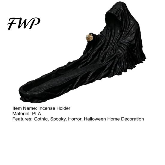 Raumduft-Diffusor Sensenmann Räucherstäbchenhalter 3D-gedruckt Gotischer Stab Meditationsbrenner Halloween Aromatherapie für Yoga-Dekor Friedliche Atmosphäre