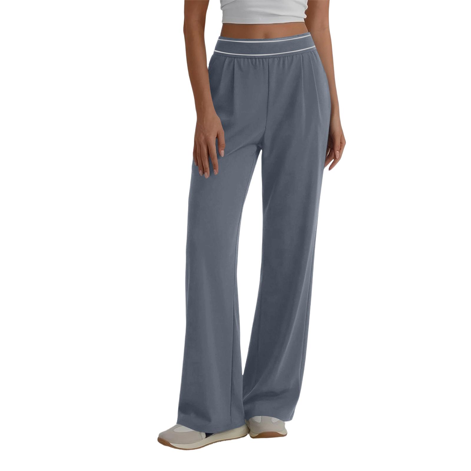 Women s Casual Straight Leg Yoga Sports Pants Wide Leg Pants S