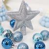 30pcs Plastic Christmas Balls Pendants Glitter Special-shaped Christmas Ornaments Shatterproof Electroplated