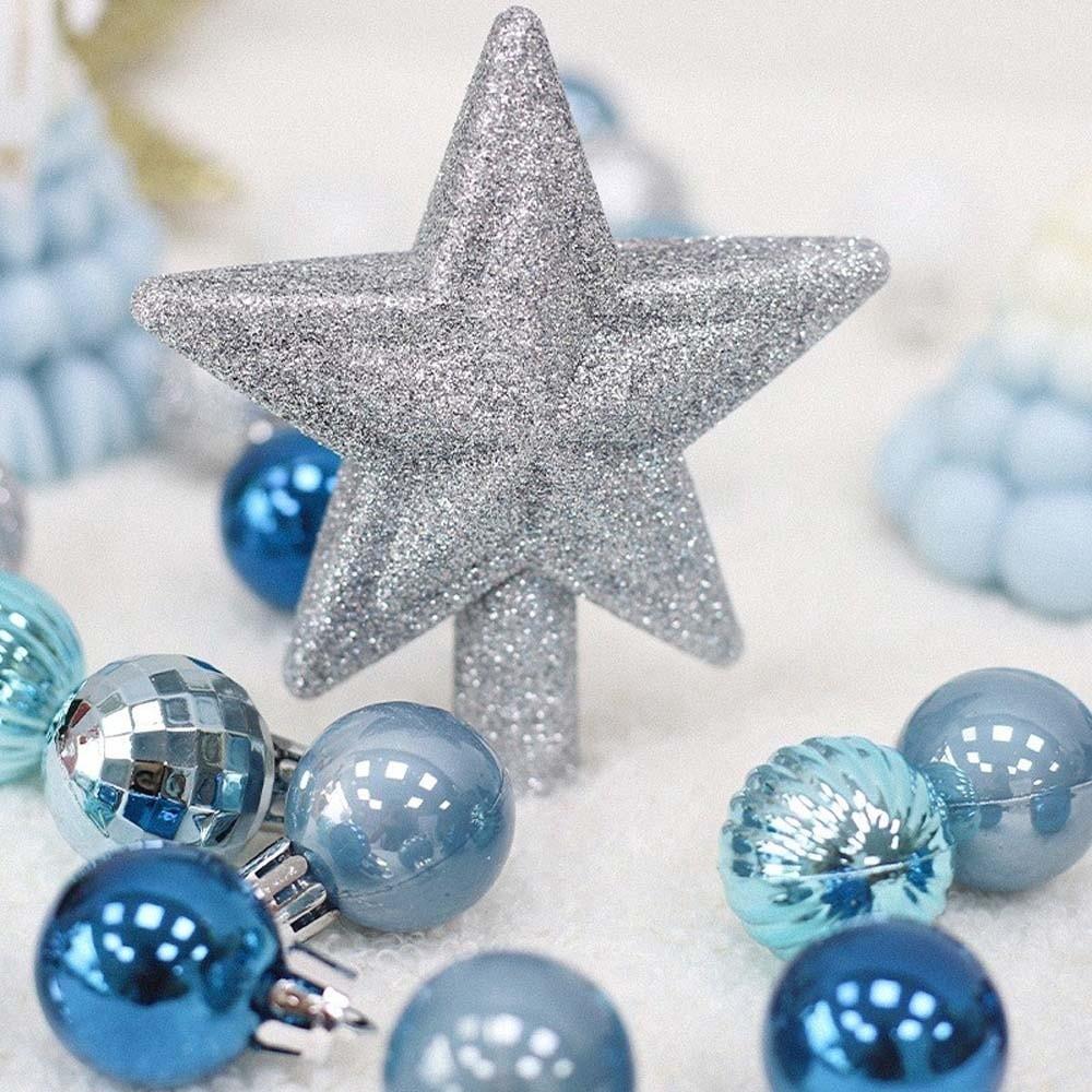 30pcs Plastic Christmas Balls Pendants Glitter Special-shaped Christmas Ornaments Shatterproof Electroplated