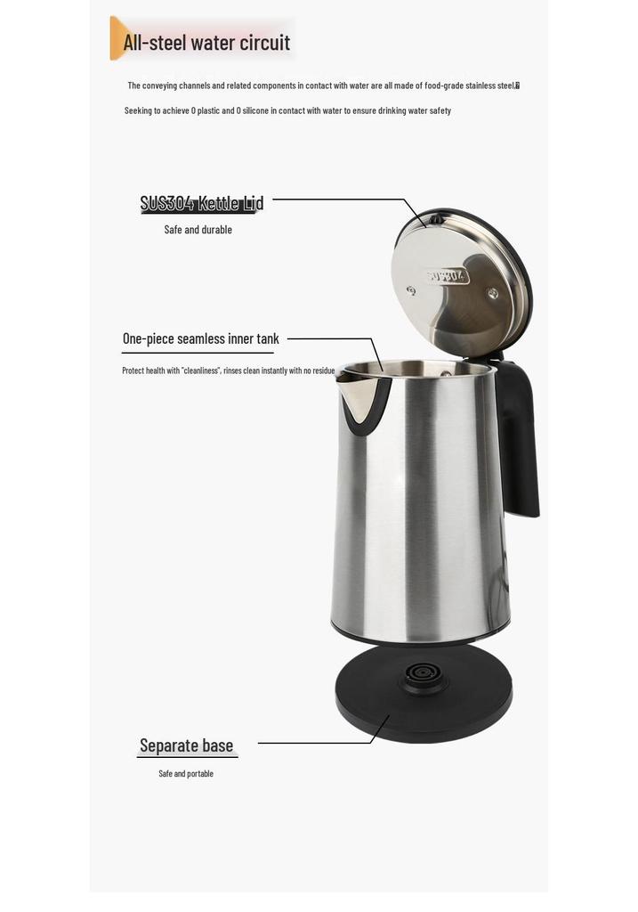 Hotel Exclusive Mini Electric Kettle: Fully Automatic 304 Stainless Steel Boiler for Guestroom.