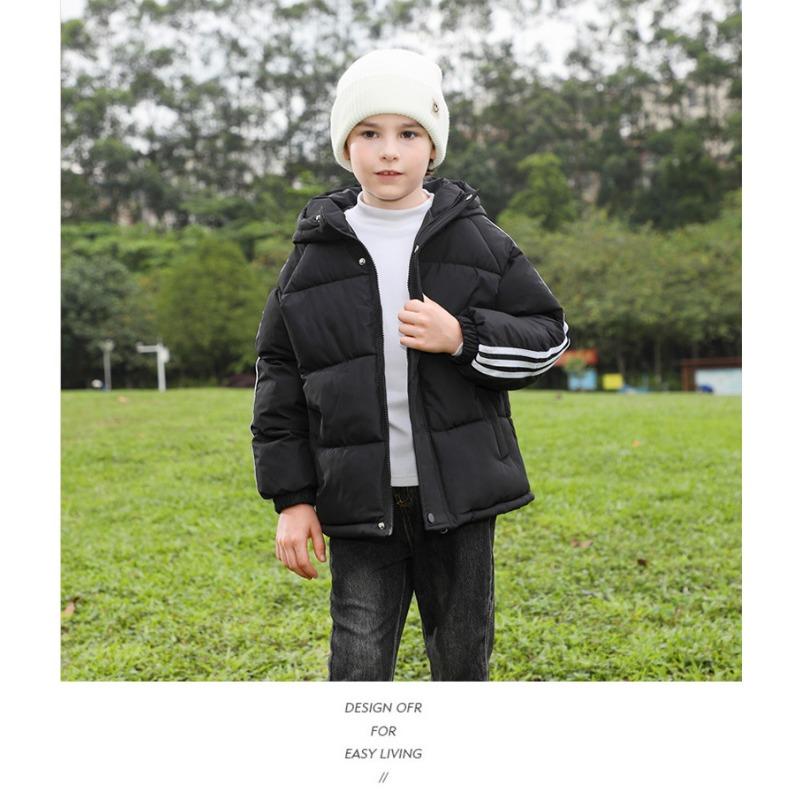 Autumn and Winter Children's Cotton Jackets, Thick Hooded Jackets for Boys and Girls, Down Cotton Jackets, Short Children's Clothing