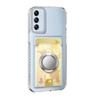 Transparent Card Slot Wallet Holder Silicone Case for Samsung S25 Ultra S24 Plus S23 FE Magnetic Ring Cover for Galaxy S25+ S 25