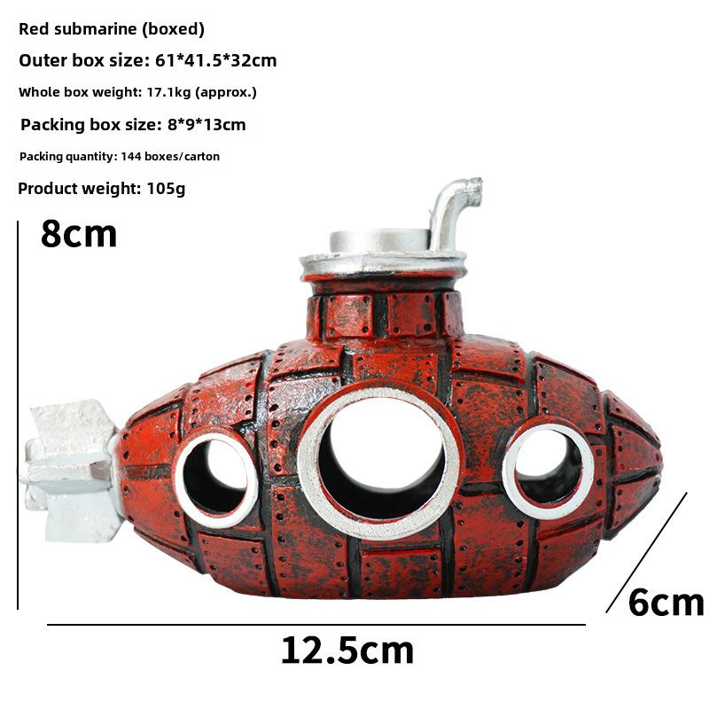 Xiaohongshu Aquarium PVC Submarine-Themed Hiding Decor for Fish and Shrimp Tanks