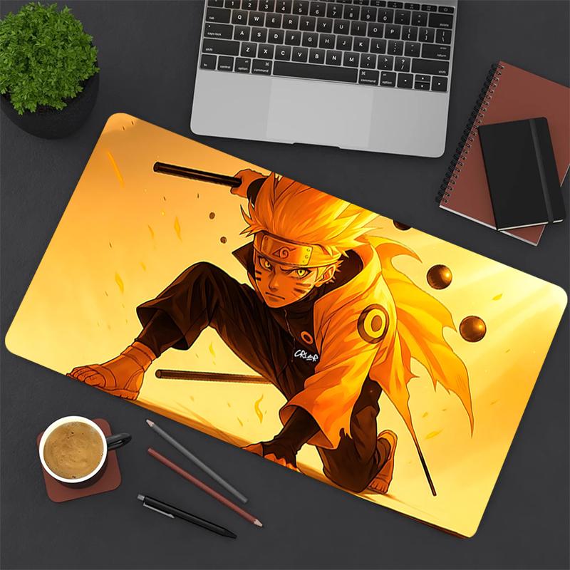 1Pc Naruto'S Determination Gaming Mouse Pad Keyboard Desk Mat Non-slip Rubber Lock Edge Waterproof Computer Mousepad for Office Home Decor S1396