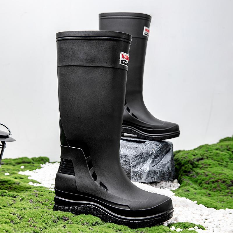 

Men s rain shoes waterproof shoes fashionable high rain boots thick-soled wear-resistant rubber shoes kitchen fishing shoes water boots 39