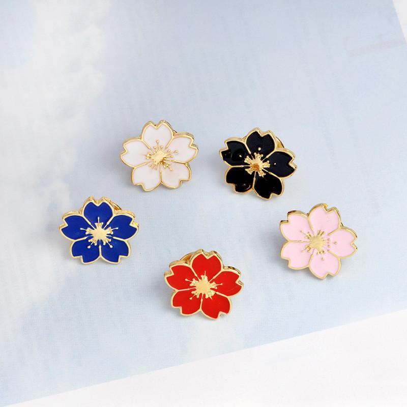 Creative Cartoon Cherry Blossom Alloy Brooch For Fashionable Floral Decoration