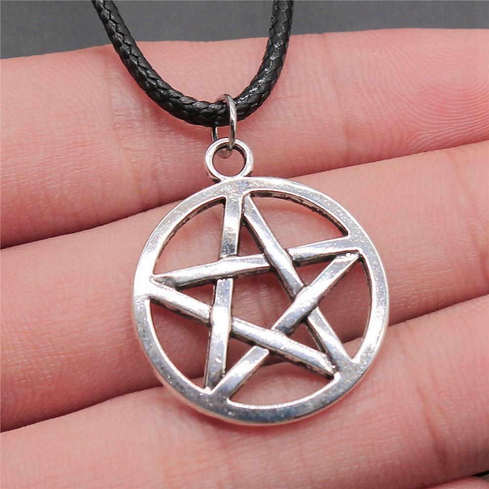 Pěticípá hvězda Slunce Měsíc Pentagram Nebeský přívěsek Starožitný bronzový kov Párový náhrdelník Trendy