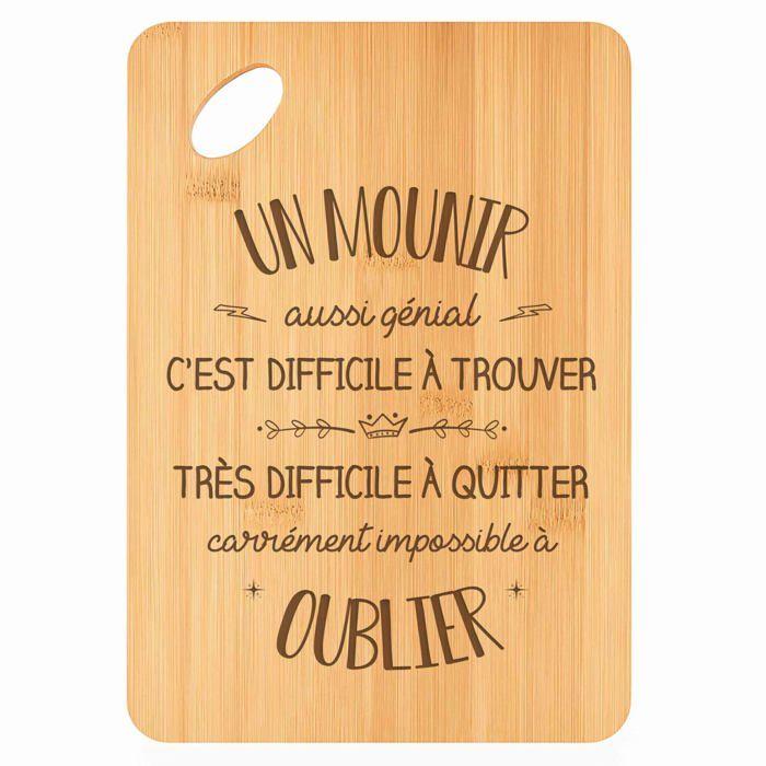 Planche à découper - PLANETEE - Rectangulaire - Bambou - 30 x 20 x 1 cm - Trou 24 mm