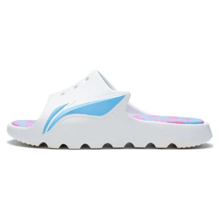 New LiNing Quiet Slide Slippers Men's White Blue ABTS003-2