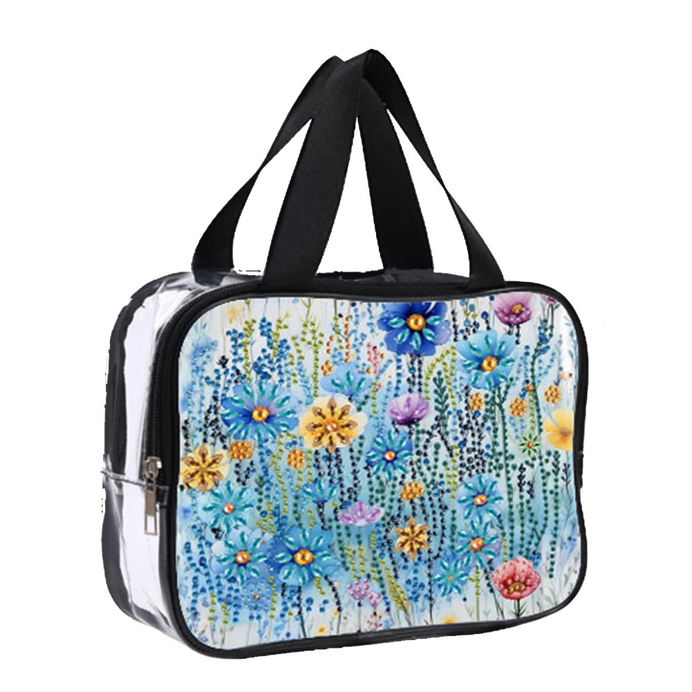 DIY Diamond Art Crystal Rhinestone Cosmetic Bag Large Capacity Diamond Dot Diamond Storage Pack for Cash Carry Daily Use Travel