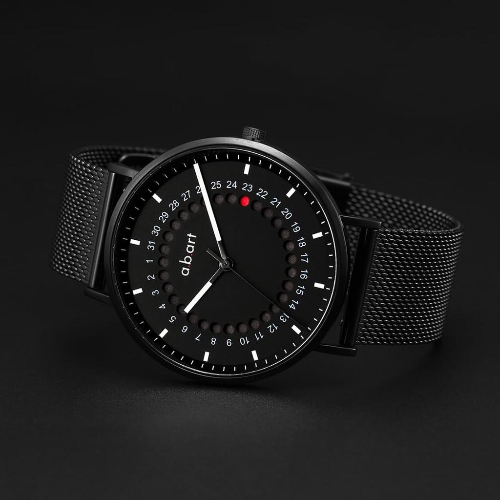 A.b.art Freiburg Jump Date 41 Mm Men’s Watch (Black / Sapphire Crystal / Mesh Bracelet)