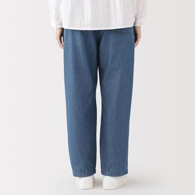 Washed Denim Easy Tapered Pants Women