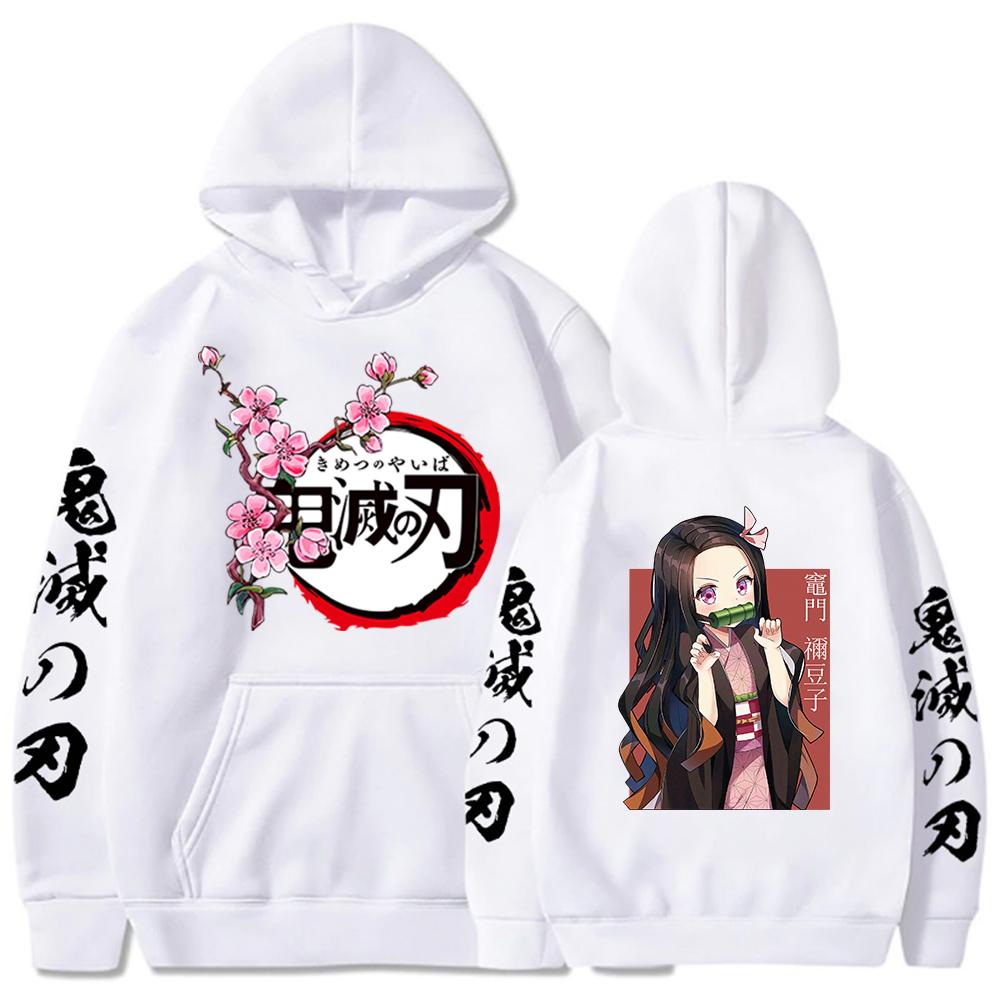 Anime Demon Slayer Kamado Nezuko Print Hooded Men Women Casual Loose Hoodies High Quality Sweatshirt Harajuku Unisex Streetwear