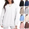 2024 Autumn/Winter Women's Plus Velvet Casual Loose Round Neck Hoodie, European & American Style