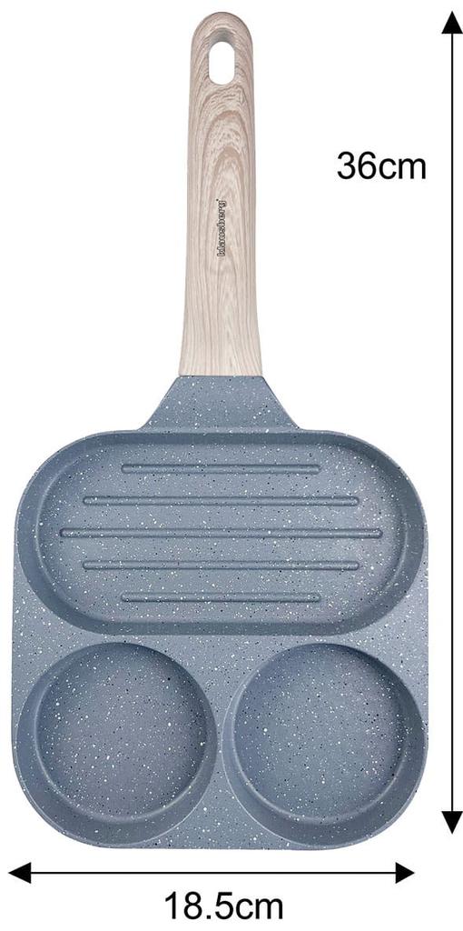 Patelnia marmurkowa 3 w 1 do jajek naleśników placków pancake grill 18cm SZARA KLAUSBERG KB-7817