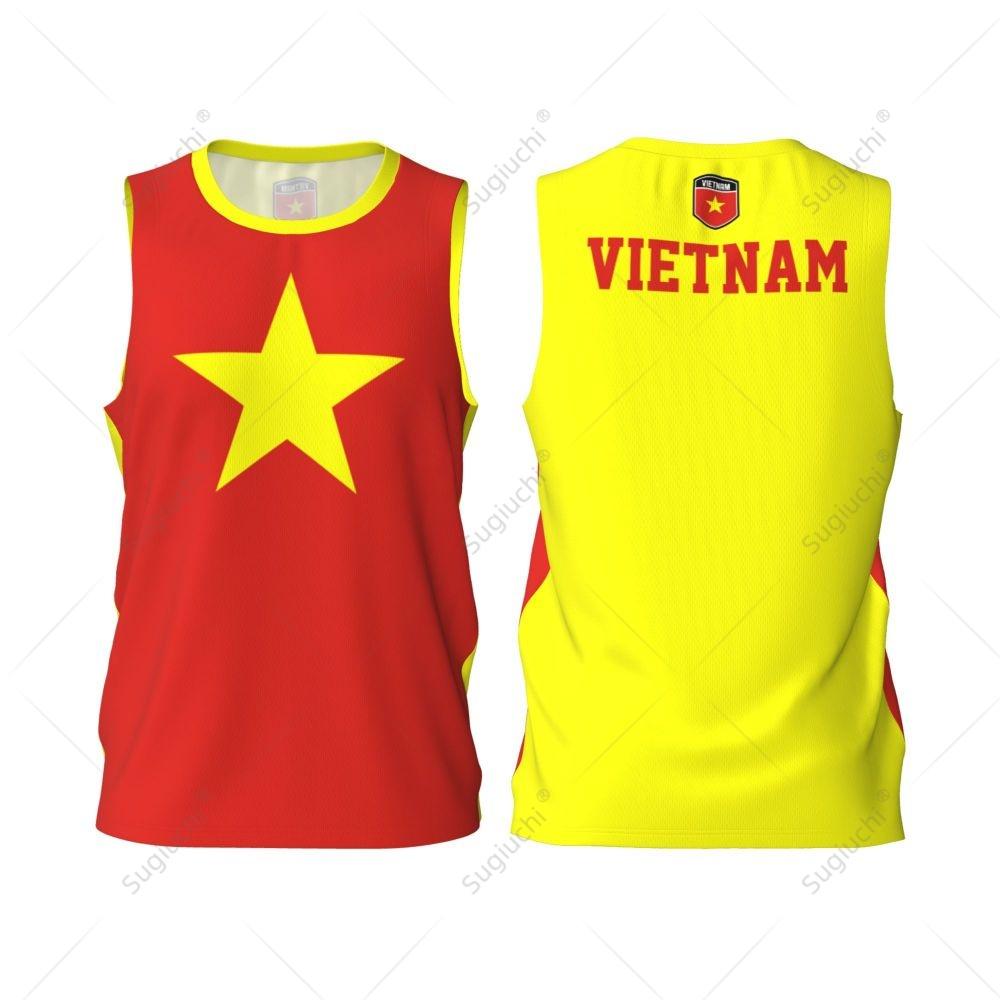 Vietnam Flag Basketball Sports Running Fitness Multifunction Sleeveless Tshirt