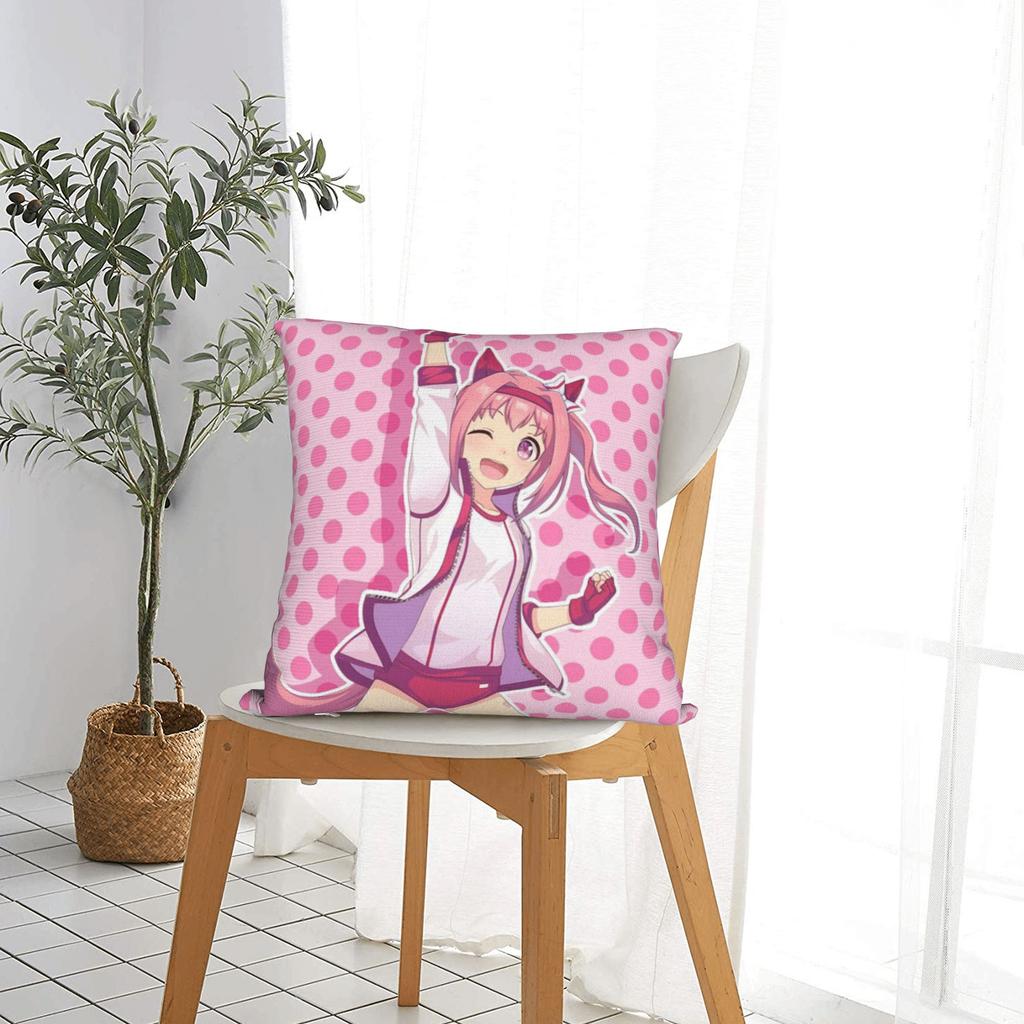 Haru Urara Pillow Cover Umamusume Funny Pillow Case For Chair Sofa Home Decor Custom Pillowcases Birthday Present
