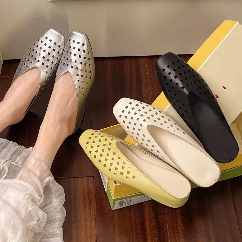 Fashion Flats Women Slippers Designer Mules Shoes Summer Woman's Sandals 2025 Fashion Casual Dress Flip Flops New Sandalias De Mujer