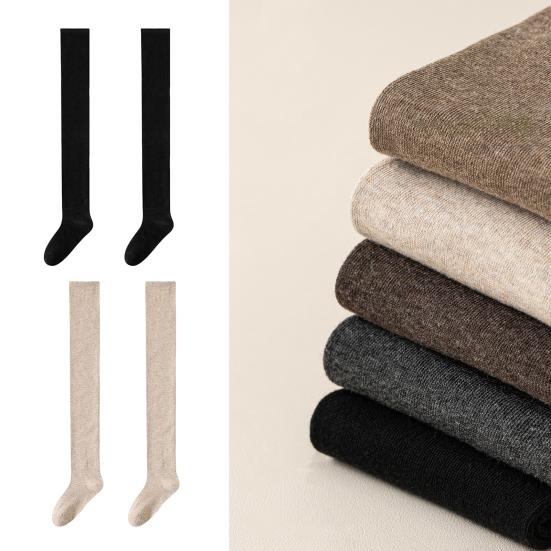 1 Paar Damen Oberschenkelhohe Socken Baumwolle Warm Über Knie Socken Extra Lange Kniehohe Stiefelsocken Winter Beinwärmer