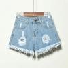 Plus-size High-waisted Denim Shorts Women's Summer Elastic-waisted Wide-leg Pants