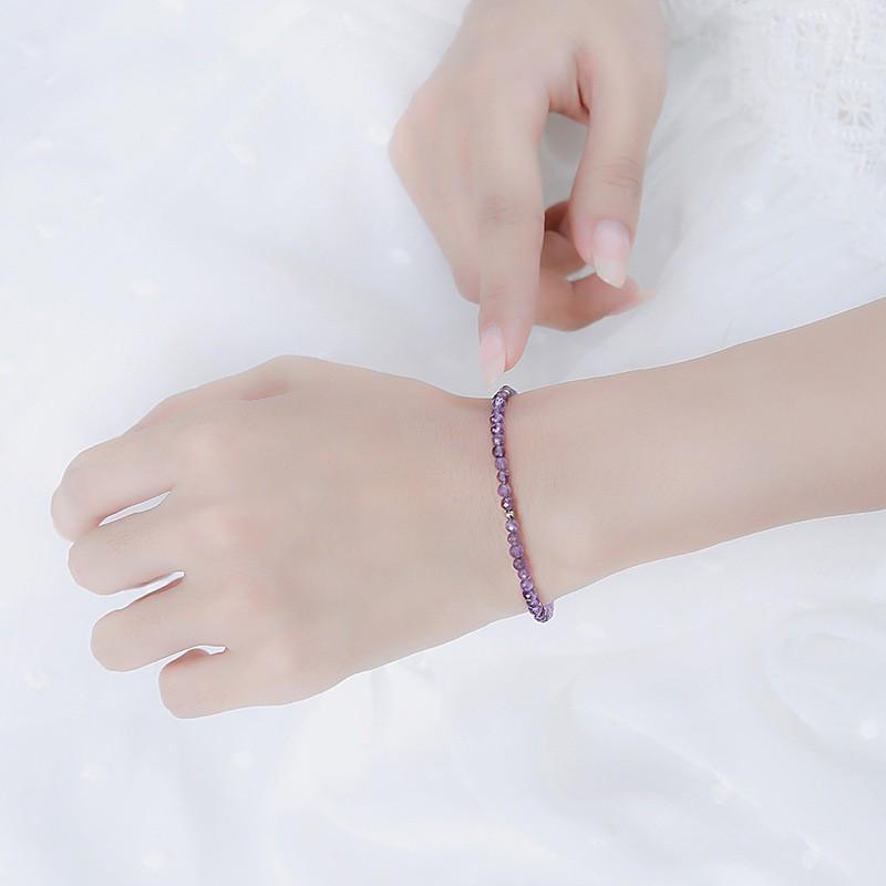 Handmade Faceted Natural Stone Bracelet Women With Tourmaline Amethyst Spinel Crystal Clasp