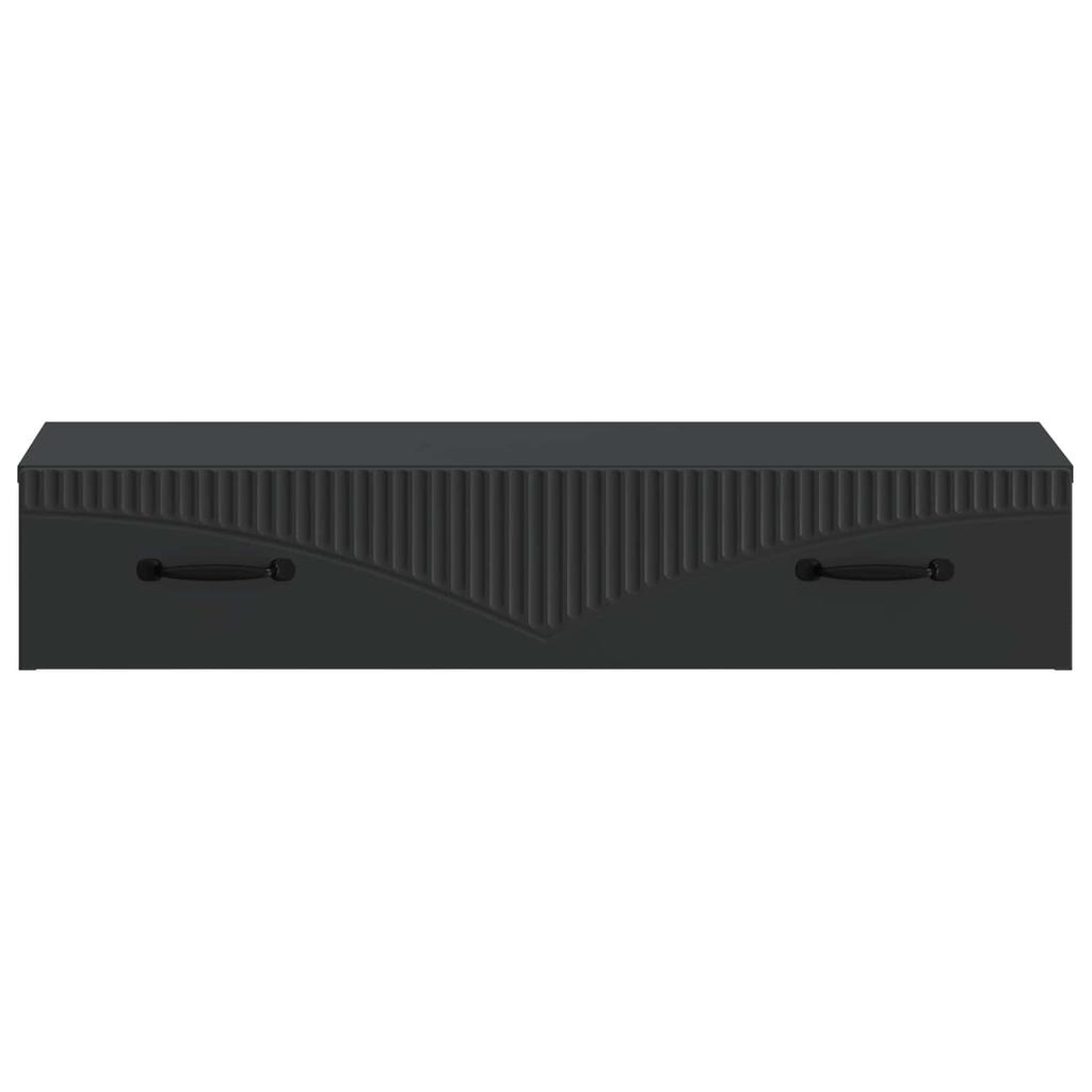 Wall Mounted Side Table Black 87.5 X 34.5 X 17 Cm