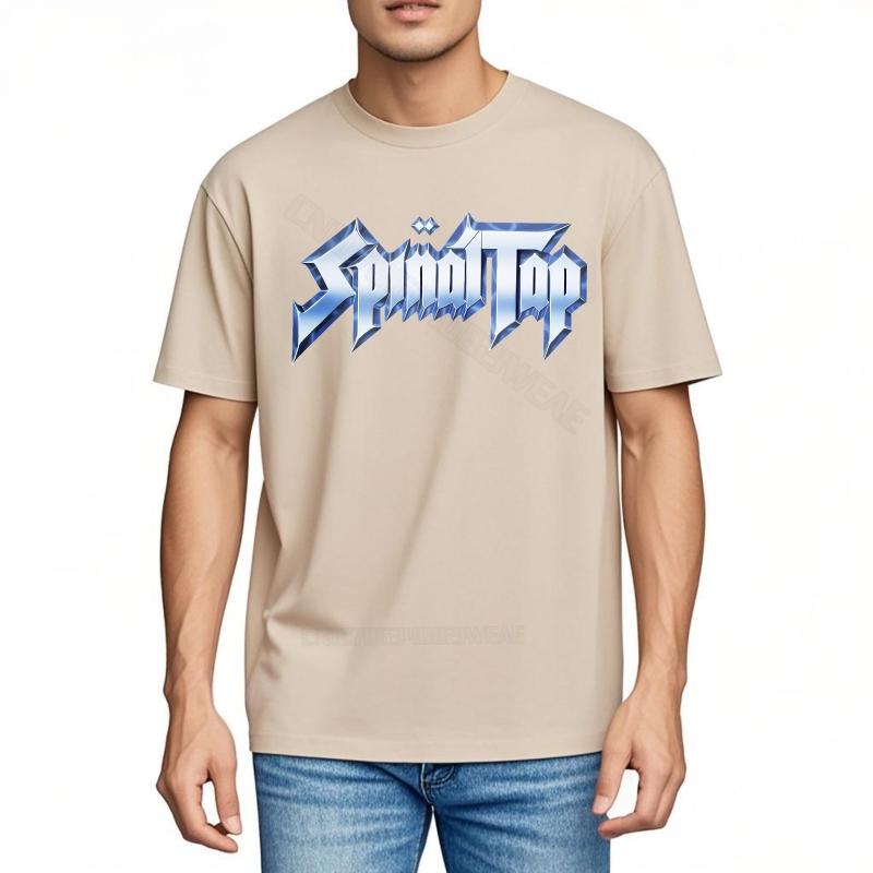 Unisex T Shirts Black Crew Neck Tshirt Spinal Tap Logo In Blue Casual Basic T Shirt Hiphop Lightweight Tee Quickdry