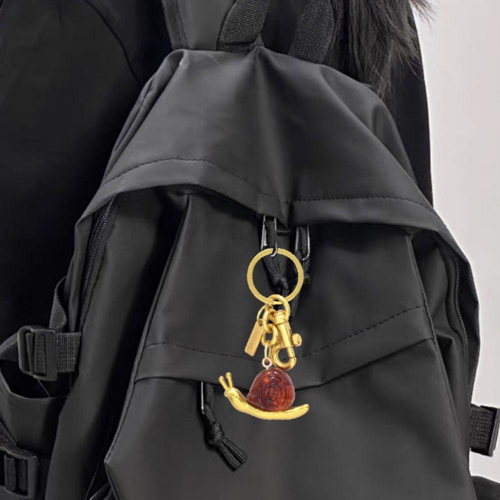 Anti-Lost Resin Snail Keyring Bag Charm Small Snail Bag Pendant Birthday Parties