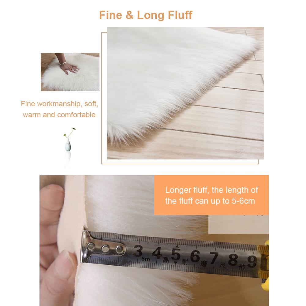 Long Plush Ultra Soft Fluffy Rugs Rectangle Shape Faux Sheepskin Wool Carpet Rug for Living Room Bedroom Balcony Floor Mats