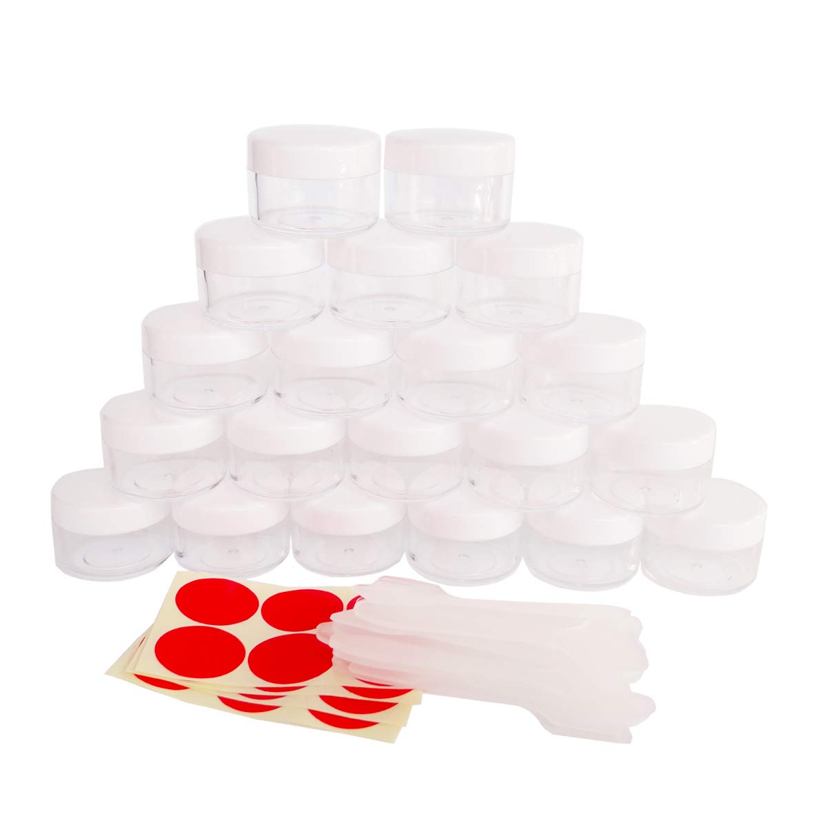 Wopanxye Cream Case Cosmetic Small Ointment Transparent White Makeup Lip Refillable Small Round Travel Portable 15g, Container, Dispenser, Container,