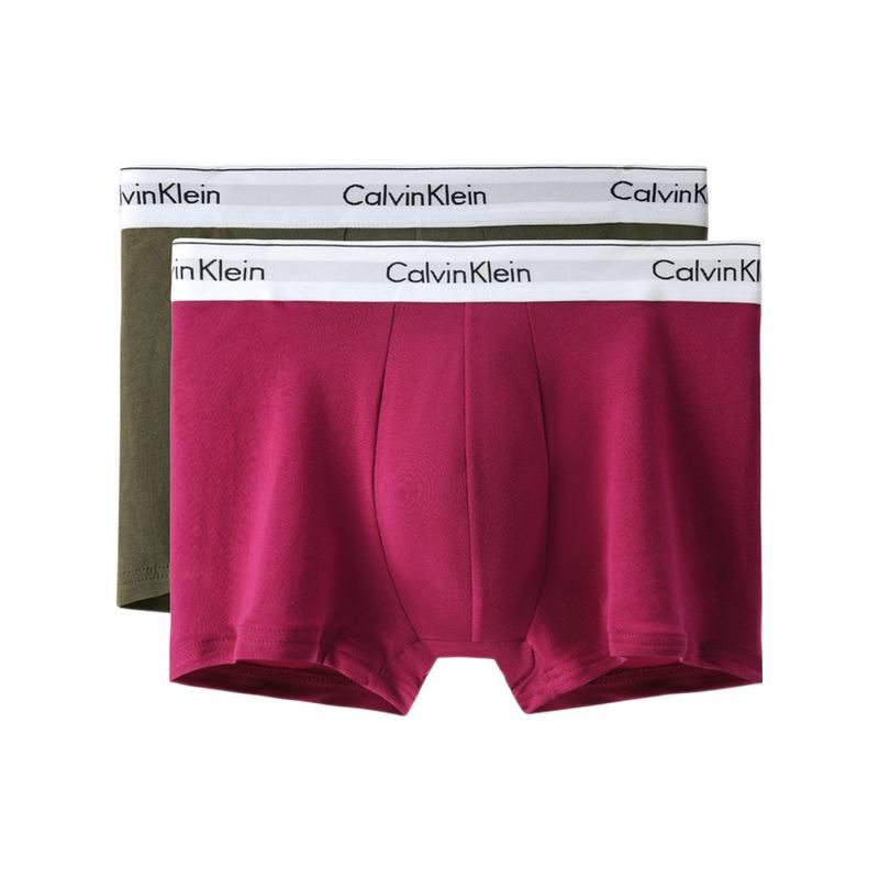 

Calvin Klein Solid Color Letter Print Slim Fit Boxer Briefs 2 Pack Men underwear NB1086-1QC L