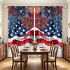 Digital Printed Curtains, Independence Day Fireworks Celebration, Rod Pocket Window Drapes for Living Room Bedroom Decor
