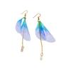 Tulle Butterfly Wings Pearl Earrings Bohemian Long Fringed Earrings Women'S Earrings Jewelry Niche