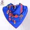 [Bysifa]  Black Twill Silk Scarf Shawl Fashion Elegant High Quality Women Spring Autumn Square Scarves 90*90Cm Bufandas