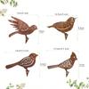 Set of 4 Rustic Metal Garden Ornaments Bird Shape for Outdoor Patio Decor