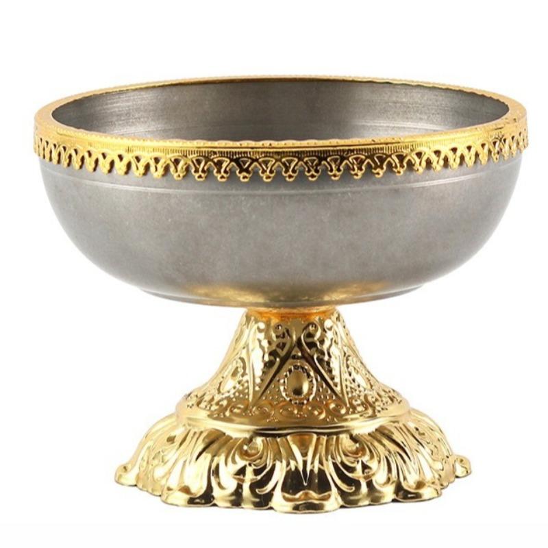 

High Footed Fruit Bowl Decorative Fruit Bowls Elegant Pretty Luxury Snacks Tray Creative Aesthetic Modern Round Fruits Trays